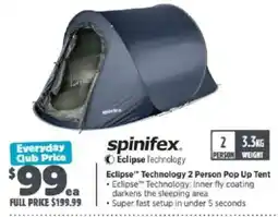 Anaconda spinifex Eclipse Technology 2 Person Pop Up Tent offer