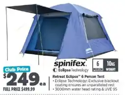 Anaconda spinifex Retreat Eclipse 6 Person Tent offer