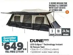 Anaconda Dune4WD LED Eclipse Technology Instant 10 Person Tent offer