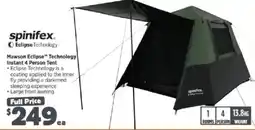 Anaconda spinifex Mawson Eclipse Technology Instant 4 Person Tent offer