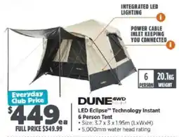 Anaconda Dune 4WD LED Eclipse Technology Instant 6 Person Tent offer