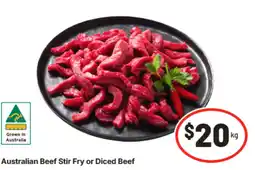 IGA Australian Beef Stir Fry or Diced Beef offer