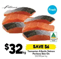 Drakes Petuna Tasmanian Atlantic Salmon Portions Skin On offer