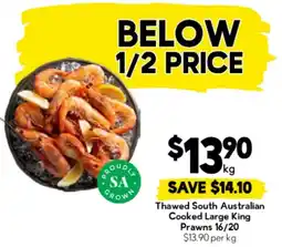 Drakes Thawed South Australian Cooked Large King Prawns offer