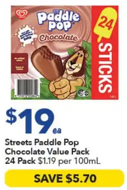 Ritchies Streets Paddle Pop Chocolate Value Pack offer