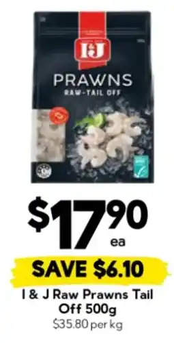 Drakes I & J Raw Prawns Tail Off offer