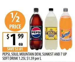 Supabarn Pepsi, Solo, Mountain Dew, Sunkist and 7 Up Soft Drink offer
