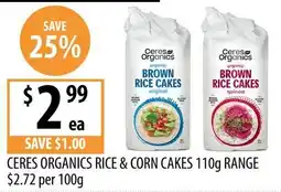 Supabarn Ceres Organics Brown Rice Cakes offer