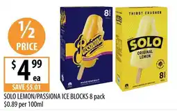 Supabarn Solo Lemon/Passionna Ice Blocks offer