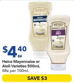 Ritchies Heinz Mayonnaise or Aioli Varieties offer