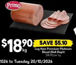 Drakes Primo Leg Ham Premium Platinum Sliced offer