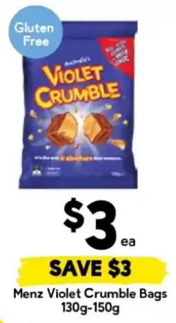 Drakes Menz Violet Crumble Bags offer