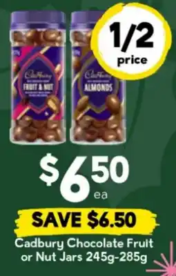 Drakes Cadbury Chocolate Fruit or Nut Jars offer