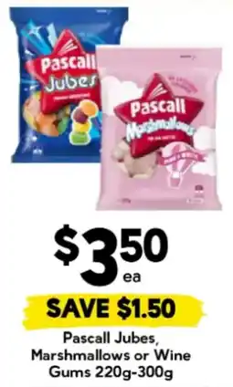 Drakes Pascall Jubes, Marshmallows or Wine Gums offer