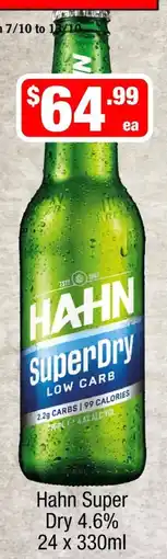 Liquor Stax Hahn Super Dry offer