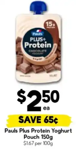 Drakes Pauls Plus Protein Yoghurt Pouch offer