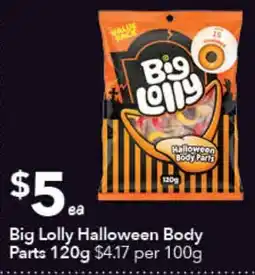 Ritchies Big Lolly Halloween Body Parts offer