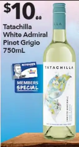 Ritchies Tatachilla White Admiral Pinot Grigio offer
