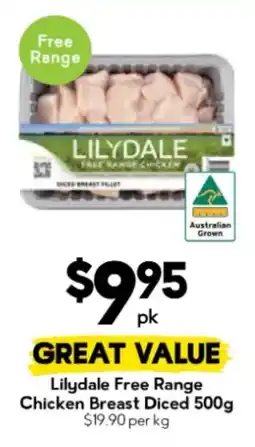 Drakes Lilydale Free Range Chicken Breast Diced offer