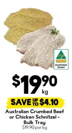 Drakes Australian Crumbed Beef or Chicken Schnitzel offer