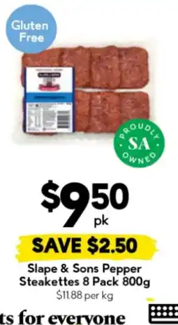 Drakes Slope & Sons Pepper Steakettes offer