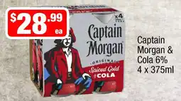 Liquor Stax Captain Morgan Spiced Gold & Cola offer