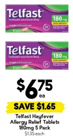 Drakes Telfast Hayfever Allergy Relief Tablets offer