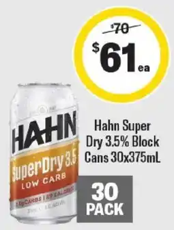 Liquorland Hahn SuperDry 3.5% Low Carb offer