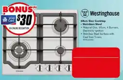 The Good Guys Westinghouse 60cm Gas Cooktop offer