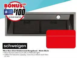 The Good Guys schweigen 90cm Non-Silent Undermount Rangehood - Matte Black offer