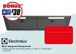 The Good Guys Electrolux 86cm Integrated Rangehood offer