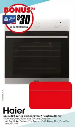 The Good Guys Haier 60cm 300 Series Built-in Oven 7 Function Air Fry offer