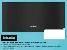 The Good Guys Miele 29cm Gourmet Warming Drawer - Obsidian Black offer