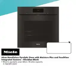 The Good Guys Miele 60cm Handleless Pyrolytic Oven with Moisture Plus and FoodView Integrated Camera - Obsidian Black offer