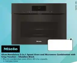 The Good Guys Miele 45cm Handleless 3-in-1 Speed Oven and Microwave Combination with Crisp Function - Obsidian Black offer
