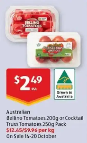 Australian Bellino Tomatoes or Cocktail Truss Tomatoes