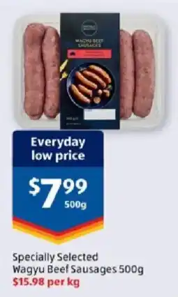 ALDI Specially Selected Wagyu Beef Sausages offer