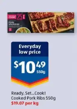ALDI Ready, Set...Cook! Cooked Pork Ribs offer