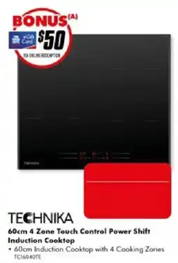 The Good Guys Technika 60cm 4 Zone Touch Control Power Shift Induction Cooktop offer