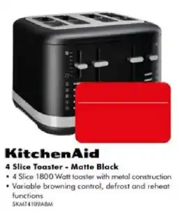 The Good Guys KitchenAid 4 Slice Toaster - Matte Black offer