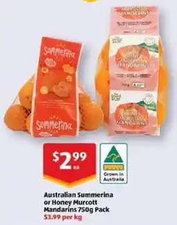 ALDI Australian Summerina or Honey Murcott Mandarins offer