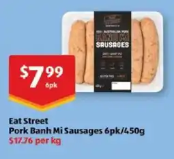 ALDI Eat Street Pork Banh Mi Sausages offer