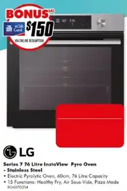 The Good Guys LG Series 7 76 Litre InstaView Pyro Oven - Stainless Steel offer
