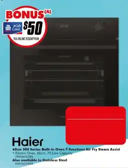 The Good Guys Haier 60cm 500 Series Built-in Oven 7 Functions Air Fry Steam Assist offer