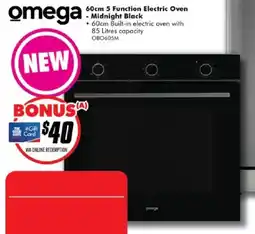 The Good Guys Omega 60cm 5 Function Electric Oven - Midnight Black offer