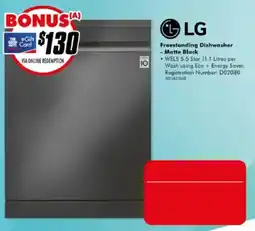 The Good Guys LG Freestanding Dishwasher - Matte Black offer