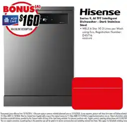 The Good Guys Hisense Series 9, AI TFT Intelligent Dishwasher - Dark Stainless Steel offer