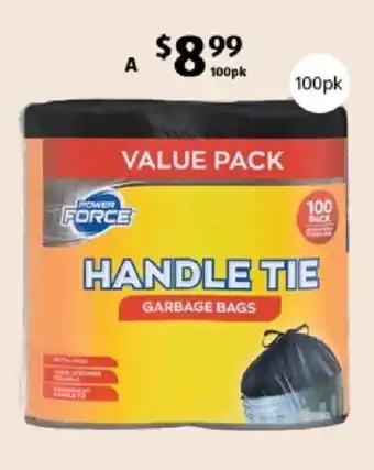 Power Force Handle Tie Garbage Bags