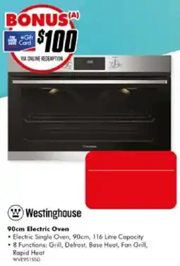 The Good Guys Westinghouse 90cm Electric Oven offer