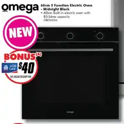 The Good Guys Omega 60cm 5 Function Electric Oven - Midnight Black offer